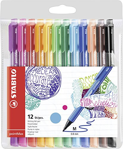 STABILO - Filzschreiber - pointMax - 12er Pack - mit 12 verschiedenen Farben