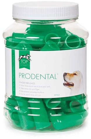 Top Performance ProDental Finger Brushes — Convenient Toothbrushes for Cleaning Pets' Teeth, 50-Pack