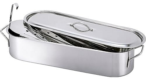 Beka 14700024 - Pesciera in Acciaio Inox con griglia, Adatta a Tutti i fornelli e induzione, Diametro: 50 cm