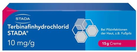 Terbinafinhydrochlorid STADA 10 mg/g Creme, gegen bestimmte Pilzinfektionen der Haut, von denen der Fußpilz der bekannteste ist, 15 g