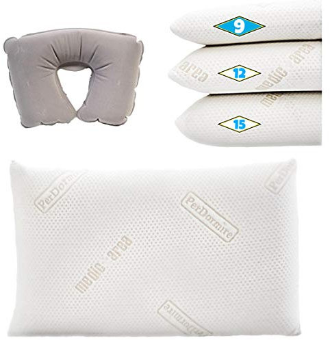 MaxxGoods FeelGood Nackenstützkissen H10cm Viscogelschaum - orthopädisches Kissen mit 100% Baumwollbezug innen + antiallergischen Außenbezug - HWS Kissen für Bauchschläfer & Kinder geeignet (70x42cm)