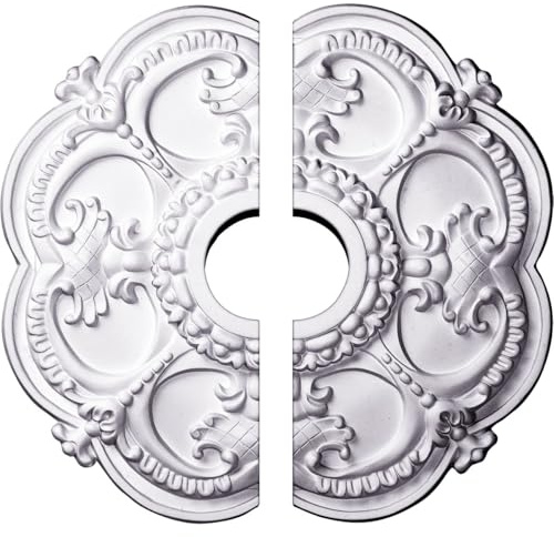 Ekena Millwork CM17RO2 18OD x 3 1/2ID x 1 1/2P Rotherham Ceiling Medallion, Fits Canopies up to 3-1/2, 2 Piece