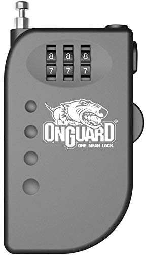 OnGuard Terrier Roller Cable Combination Lock – 90 cm (2.92 ft) × 2 mm (0.08 in) Retractable Steel Cable Lock with 3-Digit Resettable Combo for Helmets, Bags & Travel Gear