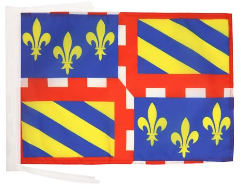 AZ FLAG - Drapeau Bourgogne - 45x30 cm - Pavillon Bourguignon - France 100% Polyester Avec Deux Cordelettes - 20g