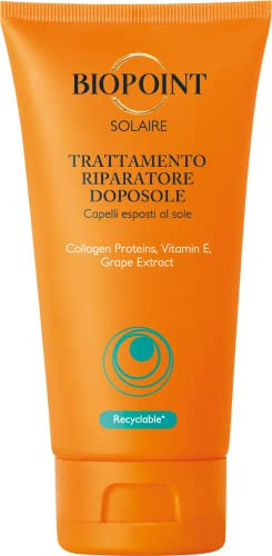 Biopoint Solaire - Trattamento Riparatore Doposole Capelli con Vitamina E, Contrasta Secchezza e Stress Solare, Azione Ristrutturante e Idratante, Dona Morbidezza e Nutrizione, 150 ml