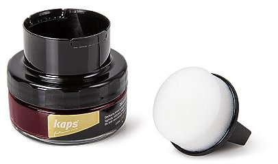 Kaps Crema per la Cura delle Scarpe con Spugna Applicatore, Cura Intensiva e Nutrimento per Pelle, Delicate, 70 Colori (156 - Ciliegia Marasca)