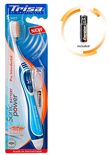 Trisa Sonicpower Battery Pro Toothbrush Interdental Black/Blue assortment