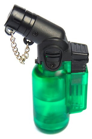 Angled Turbo Jet Flame Windproof Lighter Pick Colour Red Green Black Blue Orange+++ FREE POST (Green Angled)