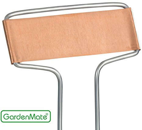 GardenMate 25-Pack Weatherproof Banner Copper Metal Plant Labels, Height 10.5, Label Area 2.5'' x 7/8''