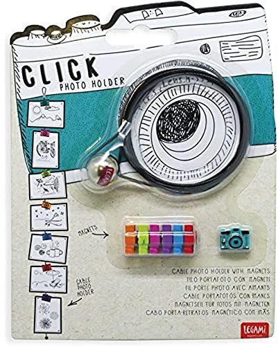 Legami - Filo Magnetico Portafoto, Magnetic Wire Photo Holder, 120 cm, Tema Camera, 7 Ferma-Foto a Forma di Macchina Fotografica, da Appendere