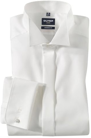 OLYMP Luxor modern fit Gala Hemd Langarm Popeline weiß