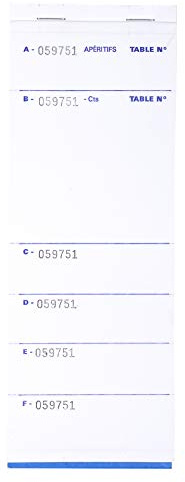 Exacompta - Réf. 96207E - Carton de 50 blocs Brasserie, Restaurant, Pizzeria - Carnet pour la prise de commande - 50 feuillets autocopiants en 2 exemplaires numérotés - Format 9,6 x 26 cm
