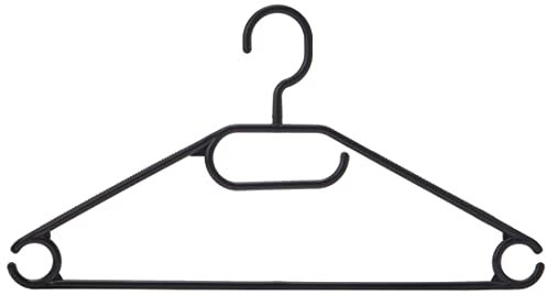 Kesper 16810 Kunststoff-Kleiderbügel, 10-er Pack, Breite: 40 cm, schwarz, 10- pack