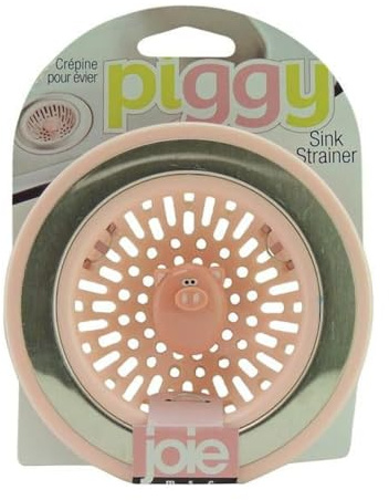 Joie Piggy Kitchen Sink Strainer Basket, Fits All Standard Sinks, Stainless Steel, Cute Garbage Disposal Drain Cover, 4.5-Inch, Pink Pig