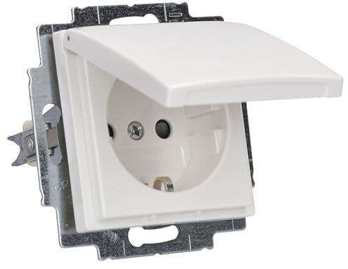 Busch-Jaeger 20 EUKB-914 SCHUKO® Steckdosen-Einsatz mit Klappdeckel Alpinweiß Busch-Balance® SI 2CKA002013A5384