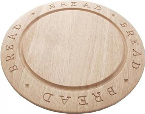 Stow Green Hevea Wood Round Bread Carving Chopping Board