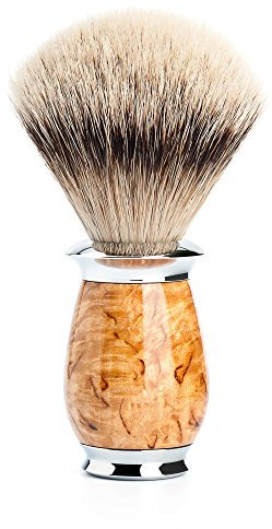 MÜHLE Rasierpinsel - Purist Serie - Silberspitz Dachszupf - karelische Maserbirke