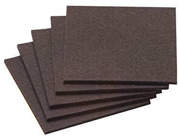 Meister, 645336 Patins en feutre autocollant, 100 x 100 mm, marron, 5 pièces