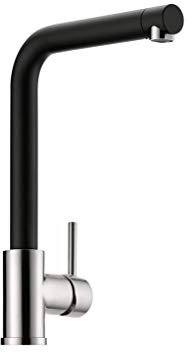 LINEA Arco 1 robinet / finition acier inoxydable / noir mat / bec fixe / basse pression