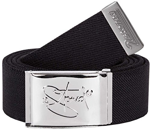 2Stoned Stretchgürtel Koppelgürtel elastisch Classic Chrom, Schwarz, 130cm - 150cm dehnbar, für Damen und Herren