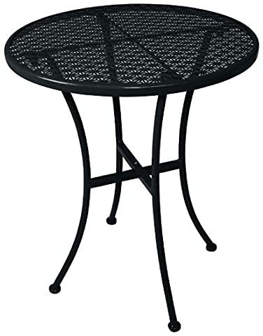 Table de bistrot ronde en acier noir avec motifs de 600 mm