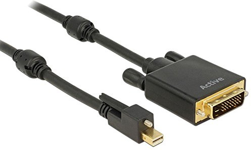 Delock 83727 Cable Mini DisplayPort 1.2 macho con tornillo a DVI macho 4K activo 3 m negro