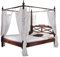 MASSIVMOEBEL24.DE Oxford Himmelbett Akazie 147x221x224, Farbe:Dunkelbraun lackiert