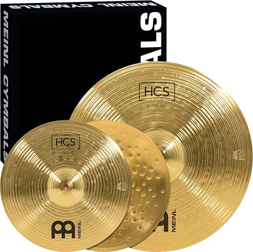 Meinl Cymbals HCS Basic Cymbal Set Pack – Juego de Platillos de Batería con Plato 14 pulgadas Hihats y 18 Crash-Ride – Latón, Acabado Tradicional (HCS1418)