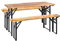 DEMA Bierzeltgarnitur Festzeltgarnitur Biertisch Garnitur Schwabing 120x60 cm Natur
