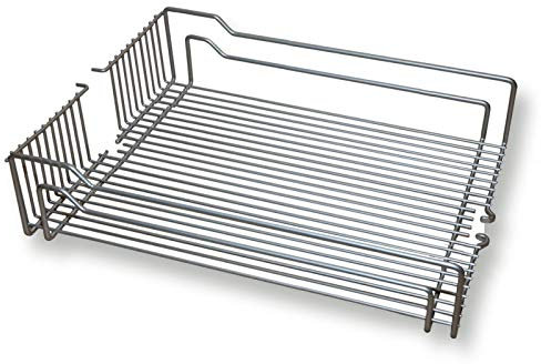 Einhängeboden Einhängekorb für Hoch-Schrank Dispensa/Drahtkorb für 45er Apothekerschrank / 400 x 467 x 110 mm/Stahl Silbergrau (matt verchromt) von SO-TECH®