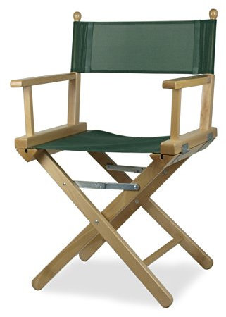Regiestuhl Holz naturfärbung und PVC grün – Regisseur P