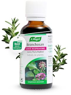A.VOGEL Bronchosan - Actions Ciblées Santé respiratoire, Favorise une Respiration de qualité - Complément Alimentaire à Base d'Extraits de Plantes : Lierre, Thym, Réglisse - Flacon 50 ml