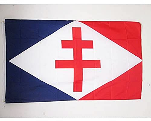 AZ FLAG - Drapeau Forces navales françaises libres - 150x90 cm - Drapeau Marine Militaire France 100% Polyester Avec Oeillets Métalliques Intégrés - Pavillon 110 g