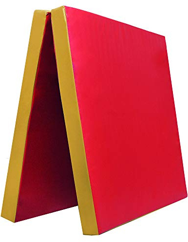 Vikbar mjuk golvmatta | röd – GELB | 200 x 100 x 8 cm