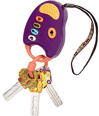 B. toys Funkeys lila bilnyckel för barn och spädbarn - bilnyckel med ljus och ljud Babyleksak från 10 månader