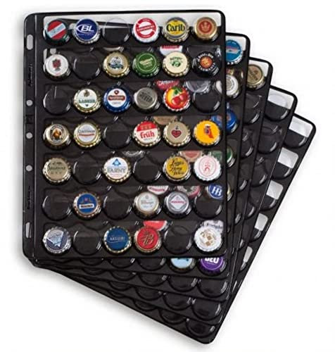 Leuchtturm 305080 Compart plastic sleeves for 42 bottle caps or champagne caps - pack of 5, for Grande binders