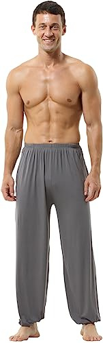 HOEREV Supermjuka Modal Spandex Haremsbyxor För Yoga Och Pilates,Mörkgrå,M
