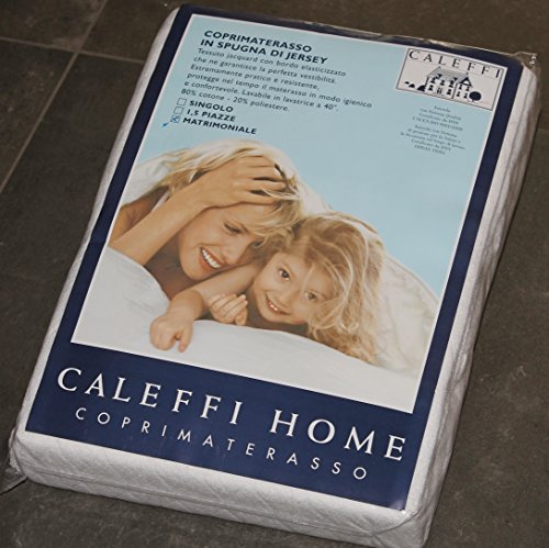 Caleffi - Coprimaterasso Matrimoniale 180x200 Antiacaro - Cotone Fresco Morbido Traspirante - Copri Materasso Lavabile 40°C con Angolo 25 cm - Proteggi Materasso Certificato Oeko Tex