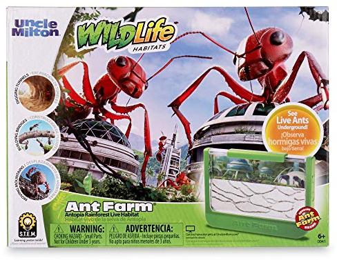 Uncle Milton Ant Farm Antopia Rainforest Ant Habitat - Observe Live Ants - STEM -Nature Learning Toy Green For 6 - 15 years