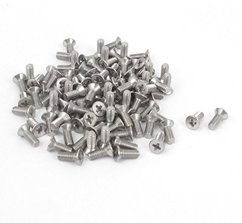 Uxcell a15101300ux0191 M3 x 8mm Phillips Flat Head Countersunk Bolts Machine Screws (Pack of 100)