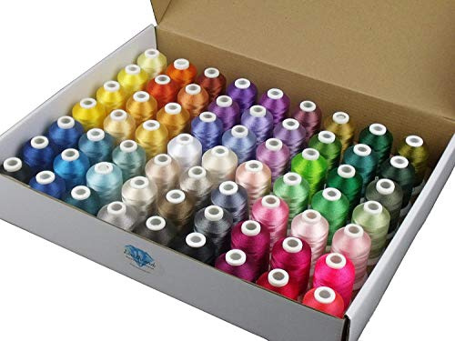 Simthread 40WT Embroidery Thread Kit, 63 Colours, 500M/550Yds Each