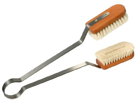 Redecker Goat Hair Leaf Cleaning Brush with Oiled Pearwood Handle, Dust Removal for Houseplants, 13-3/4-Inches