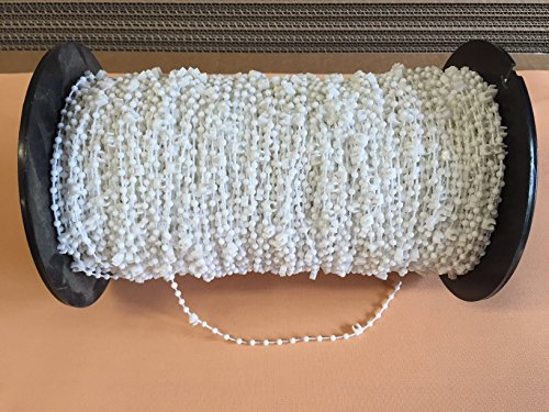 cg-sonnenschutz 100 Stück Clips mit Kette/Abstandskette/Verbindungskette für 127 mm Vertikaljalousie - Lamellen Vorhang Vorhang-Lamellen weiß aus Kunststoff