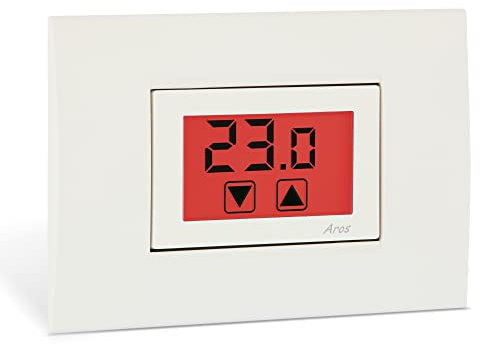 Vemer VE459400 AROS Termostato Touch Screen da Incasso e Alimentazione 230V, Bianco e Grigio Antracite.