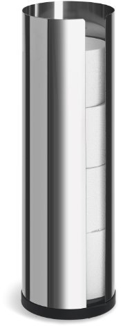 blomus -NEXIO- WC-Rollenhalter aus poliertem Edelstahl, Toilettenpapierhalter mit Platz für bis zu 4 Rollen, modernes Badaccessoire ohne Montage (H / B / T: 45,5 x 13,5 x 13,5 cm, Edelstahl, 66658)