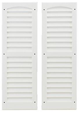 Shed Windows and More Louvered Shed Shutter or Playhouse Shutter White 9 X 27 Sold by The Pair