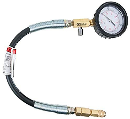 KS Tools 150.3661 Manometer mit Schlauch, 0-1000 psi, Ø 70 mm