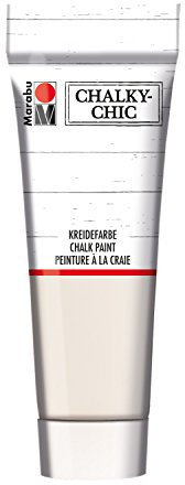 Marabu 02610050171 - Chalky Chic edelweiß 100 ml, super deckende, matte Kreidefarbe auf Wasserbasis, cremig, zum Rollen, Streichen und Tupfen auf Holz, Metall und Kunststoff, Used Look Effekt