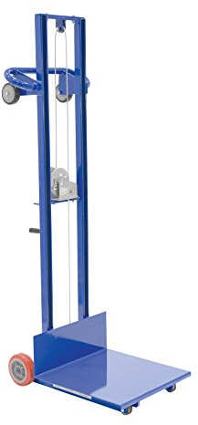 Vestil LLW-202058-FW Steel Lite Load Lift With Winch and Fixed Wheels 20 In. x 20 In. Platform 400 Lb. Capacity Blue