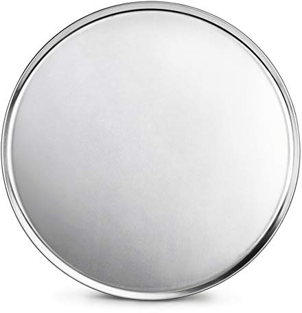 New Star Foodservice 536594 Restaurant-Grade Aluminum Pizza Pan, Baking Tray, Coupe Style, 18-Inch